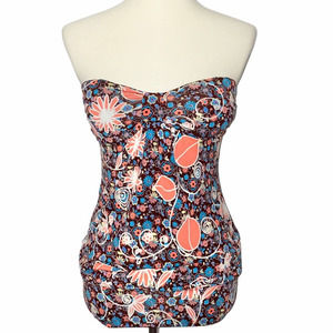 S Wet Seal VTG Y2k Sweetheart Bust Strapless Floral Print Tunic Tube Top